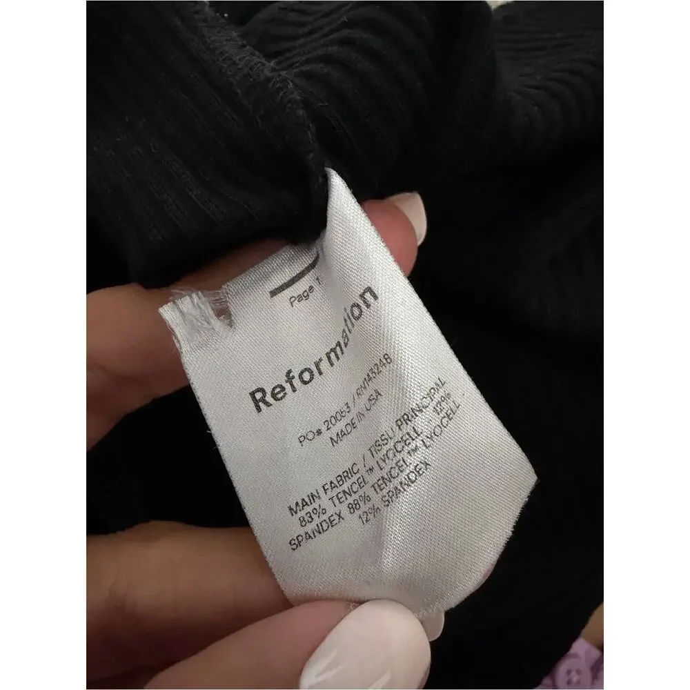 Reformation Paige Knit Top in Black Small